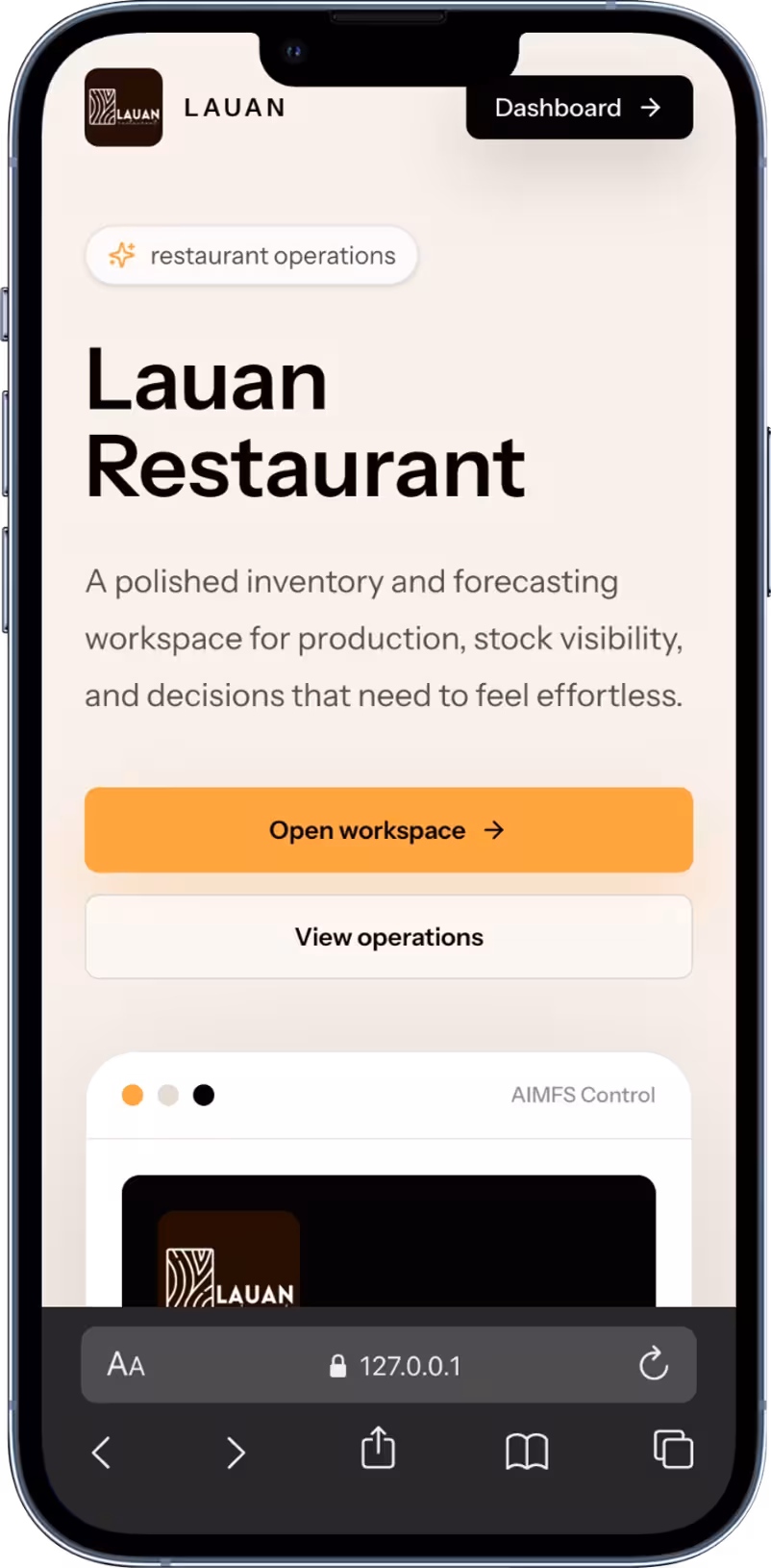 AIMFS – Inventory Monitoring & Forecasting mobile