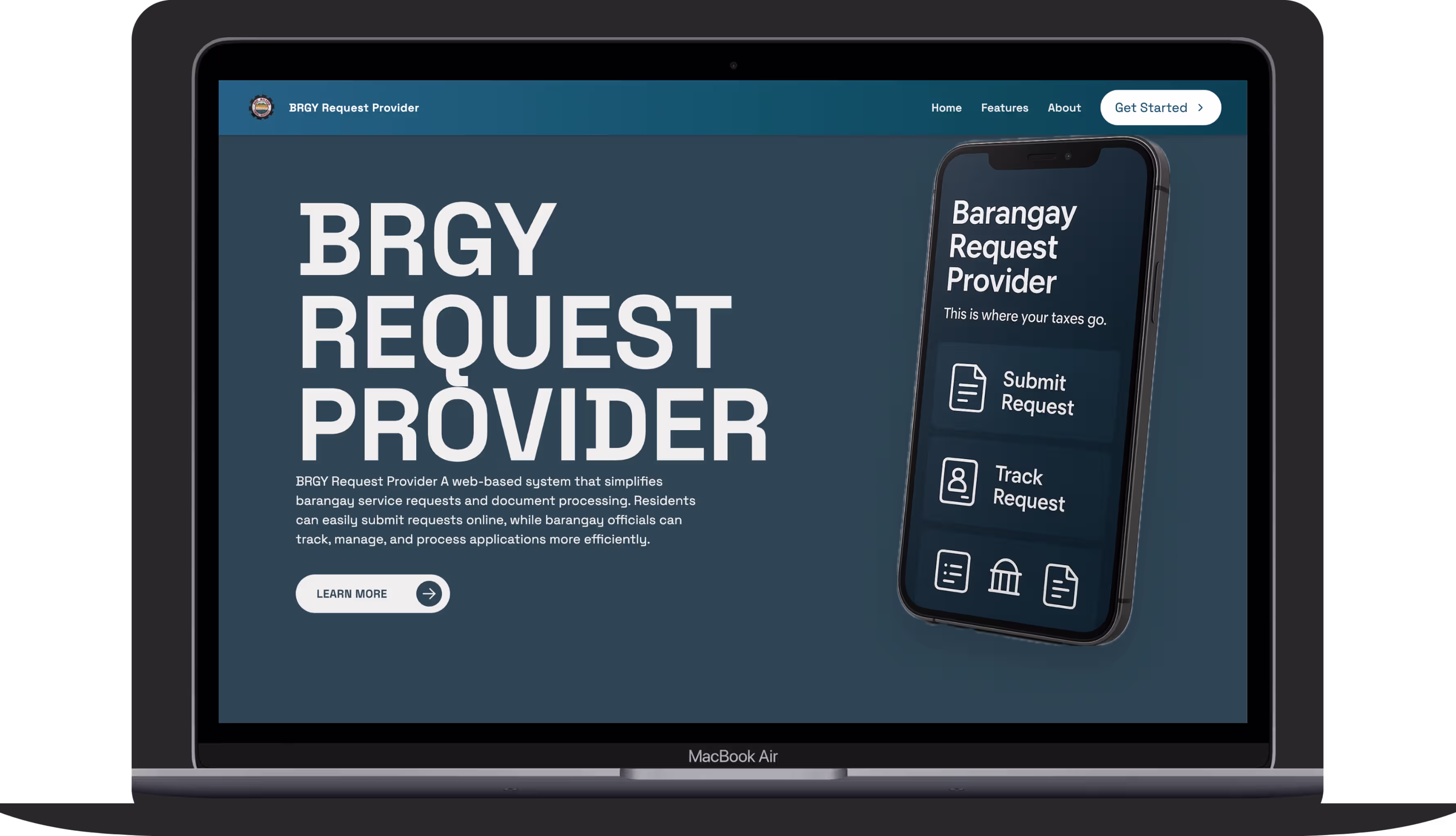 BRGY Request Provider – Barangay System screen