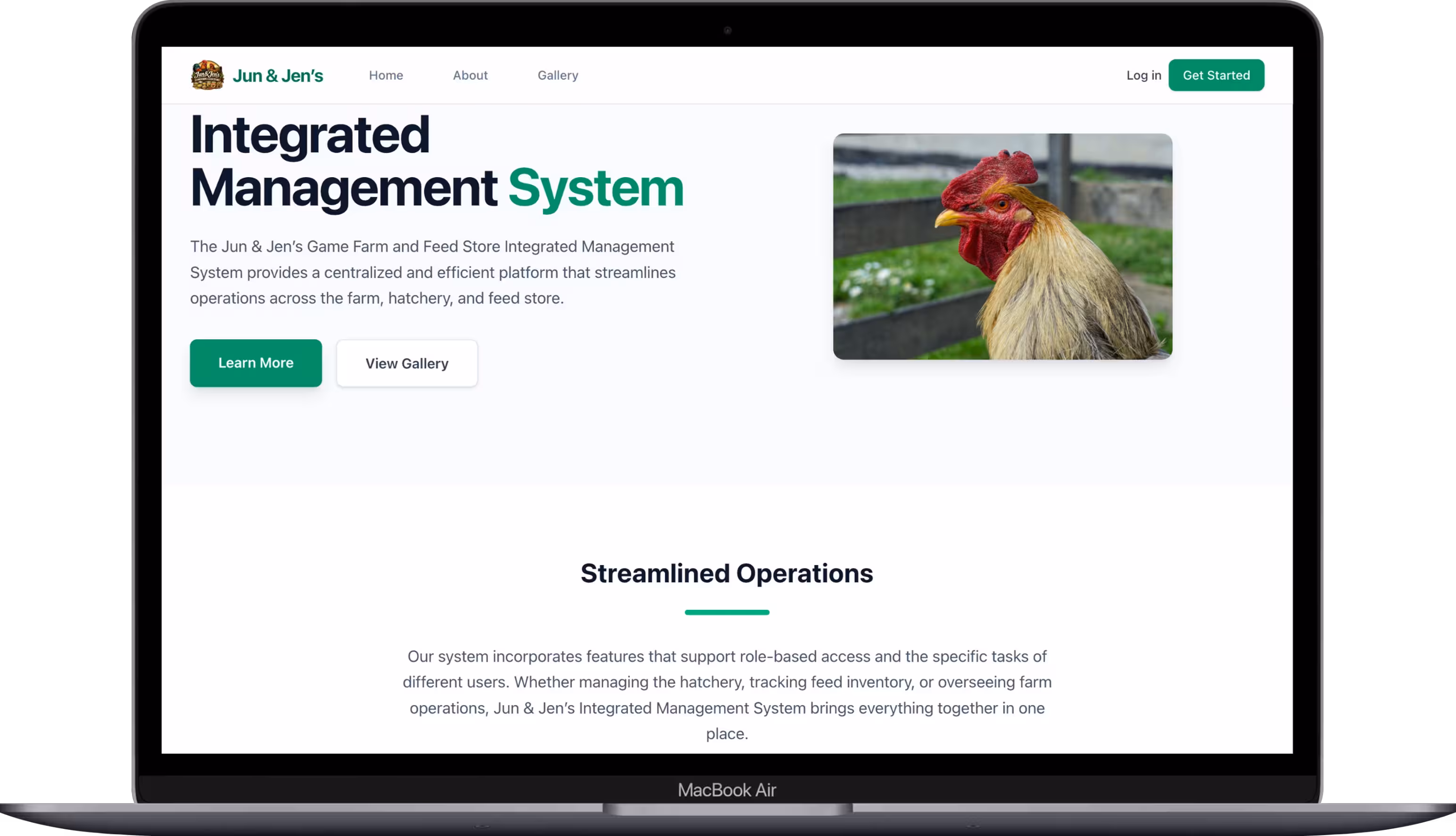 Game Fowl Farm & Feed Store System screen