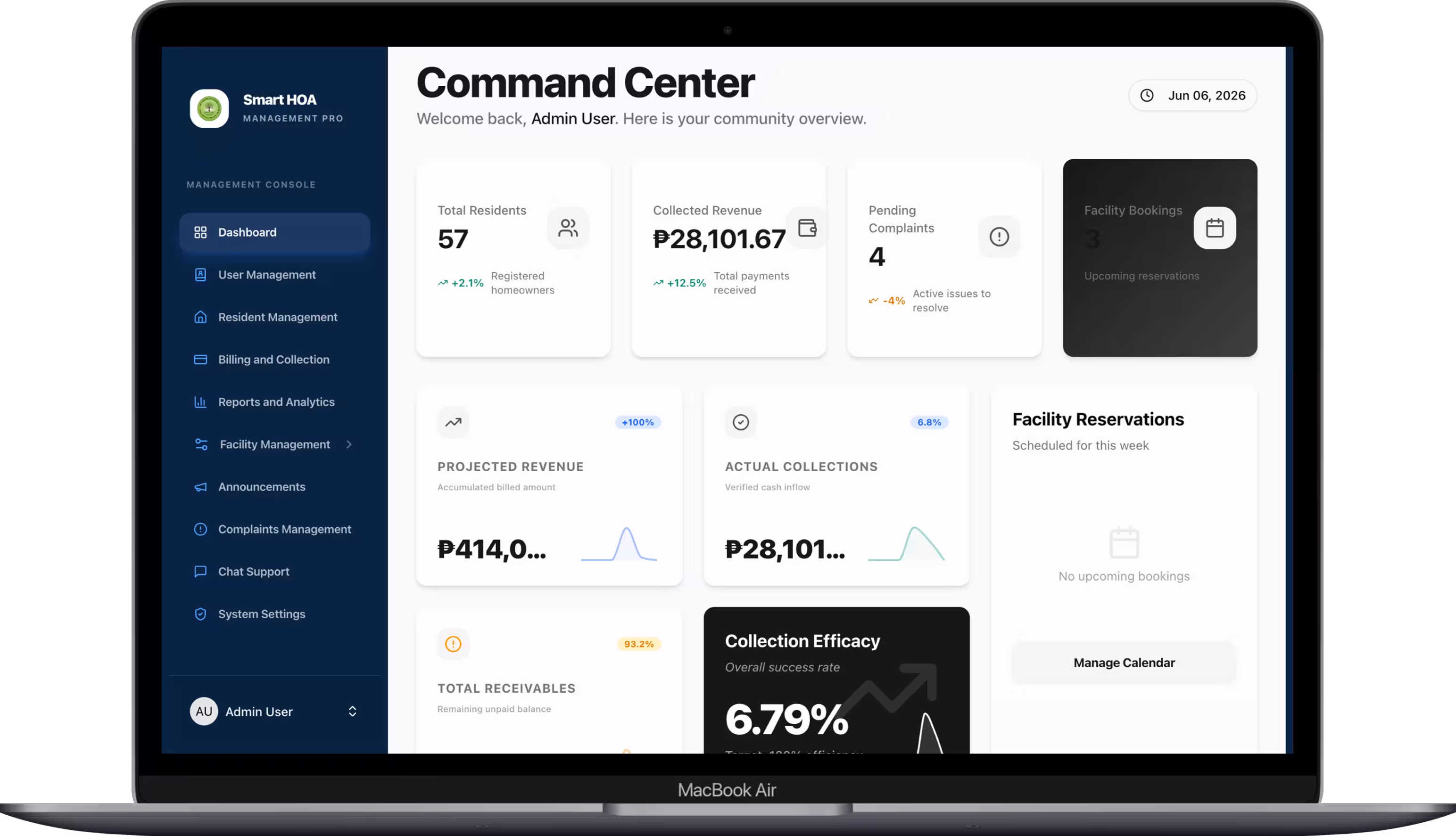 Home Owner Management System screen