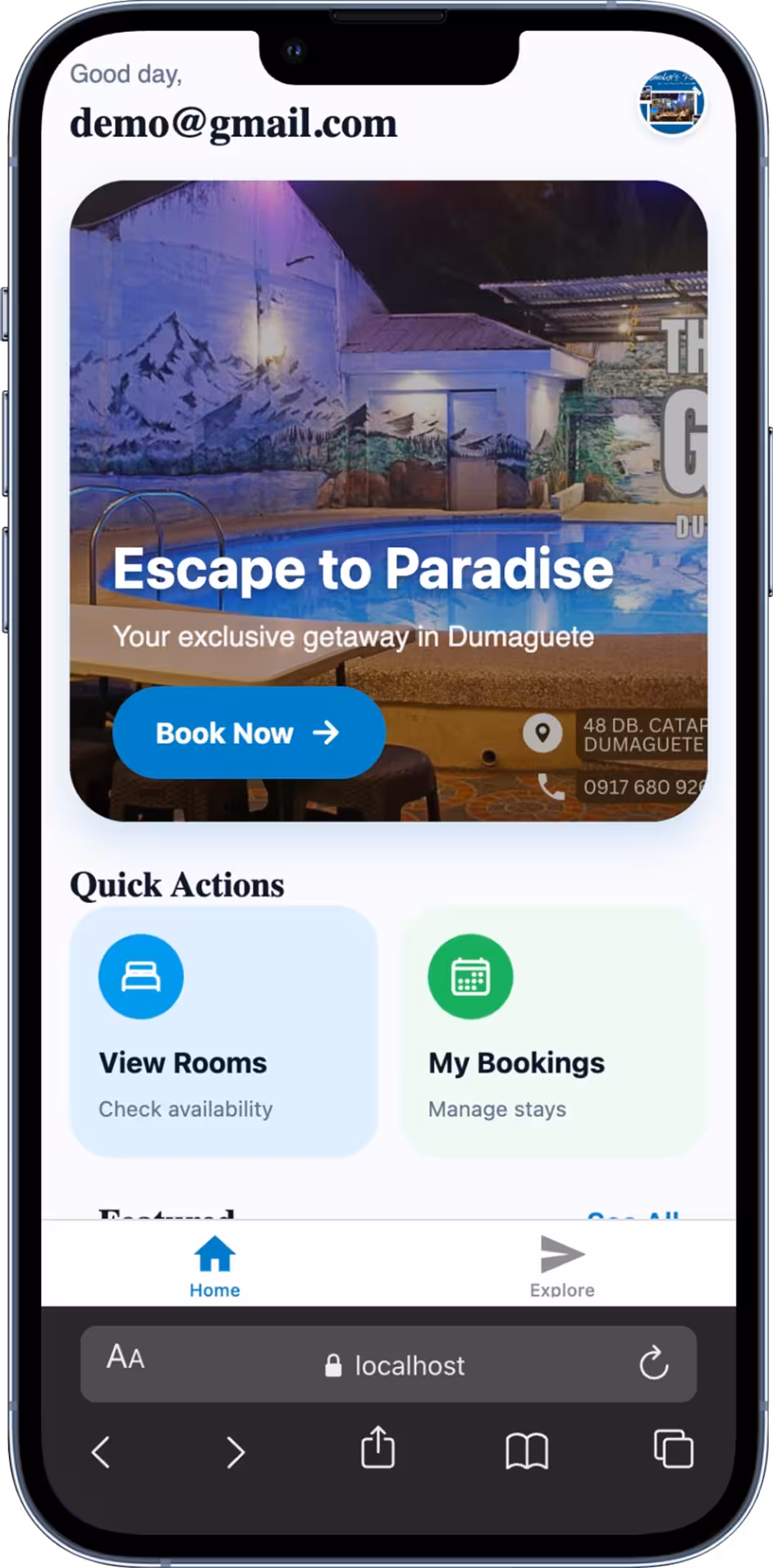 Janilyn Place Resort Management screen